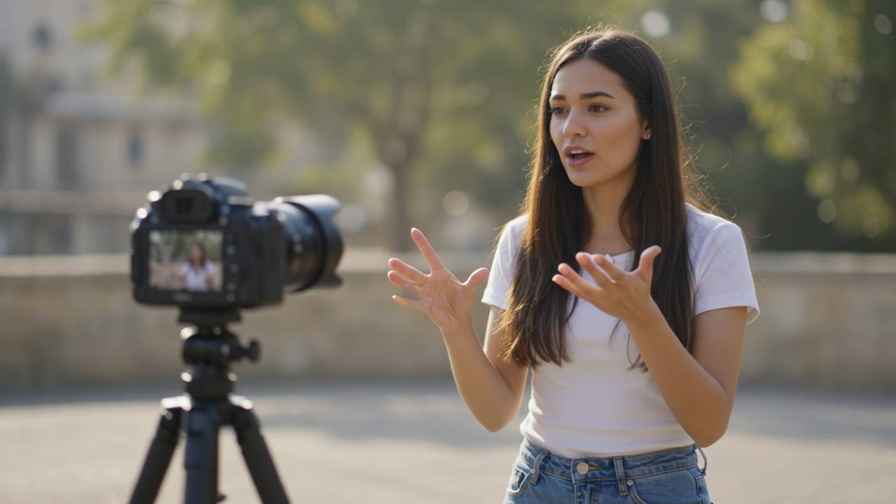 woman shooting video